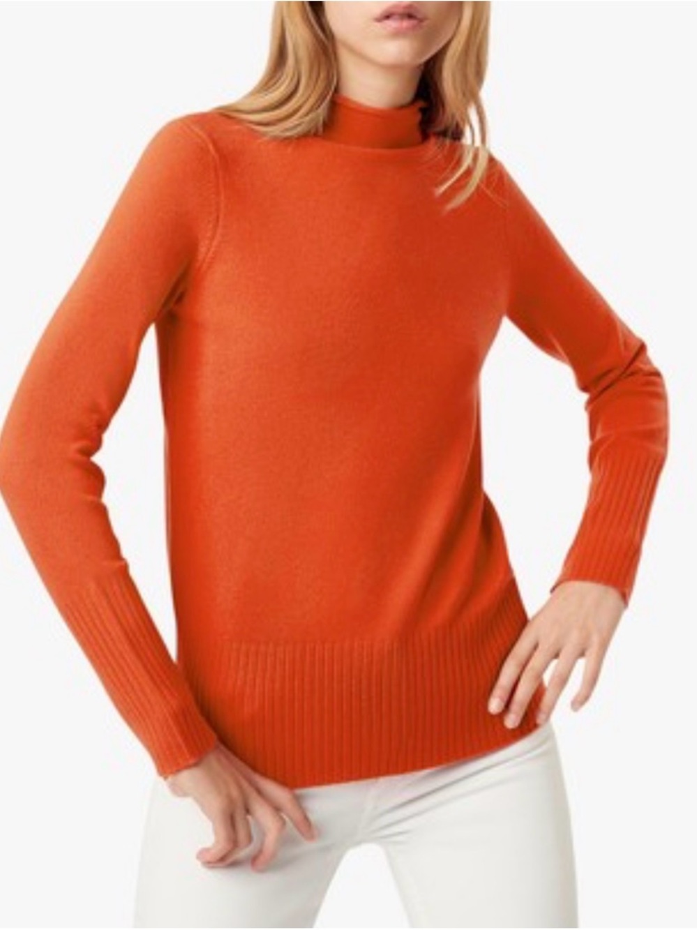 French Connection Roll Neck Jumper in Firewood (Red/Orange) Size Medium